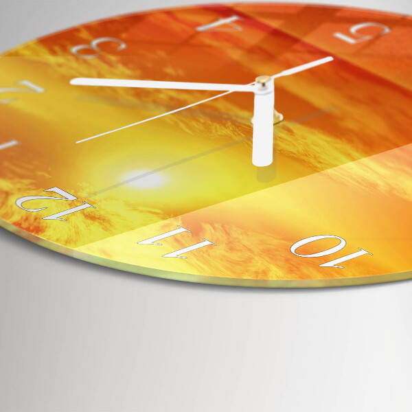 Glas wanduhr Sonnig