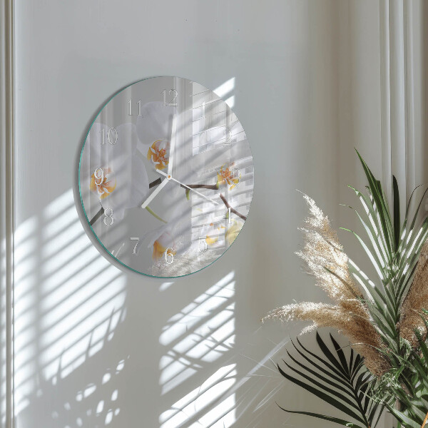 Glas wanduhr Orchidee