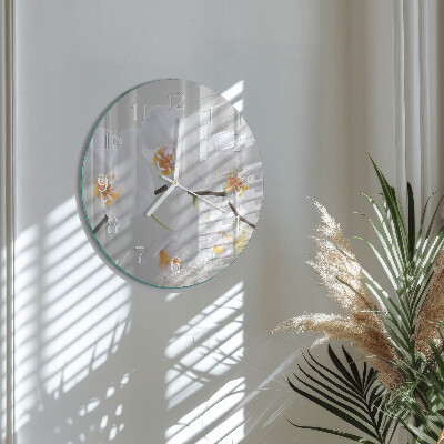 Glas wanduhr Orchidee