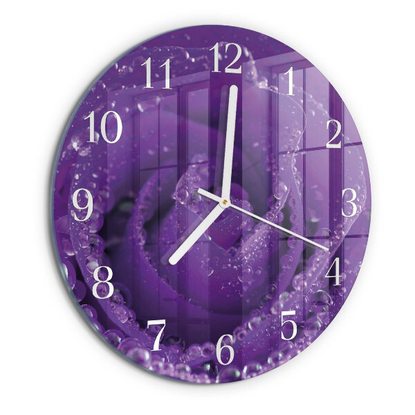 Glas wanduhr Rose