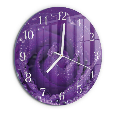 Glas wanduhr Rose