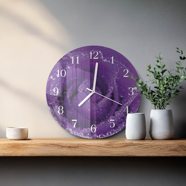 Glas wanduhr Rose