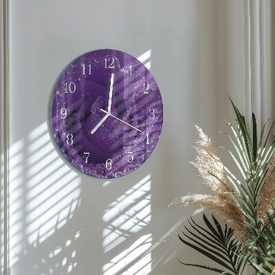 Glas wanduhr Rose