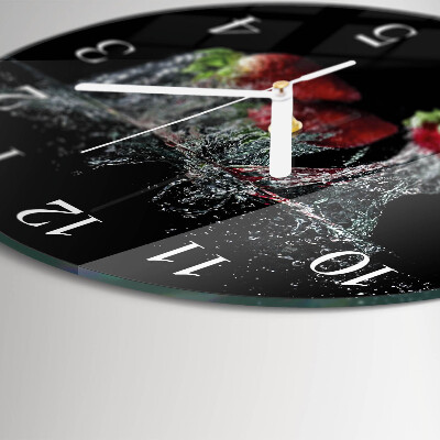 Glas wanduhr Erdbeeren