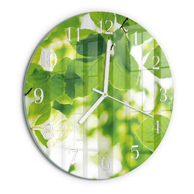 Glas wanduhr Blätter
