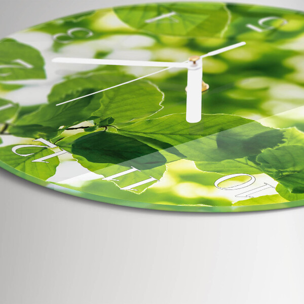 Glas wanduhr Blätter