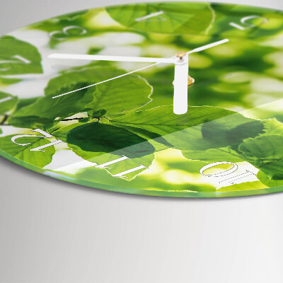 Glas wanduhr Blätter