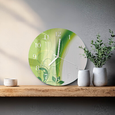 Glas wanduhr Blumenmuster