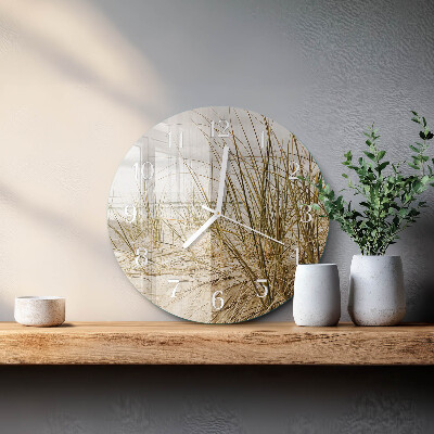 Glas wanduhr Strandgras