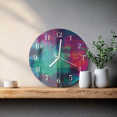 Glas wanduhr Farbenfrohes Gemälde