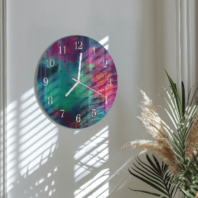 Glas wanduhr Farbenfrohes Gemälde