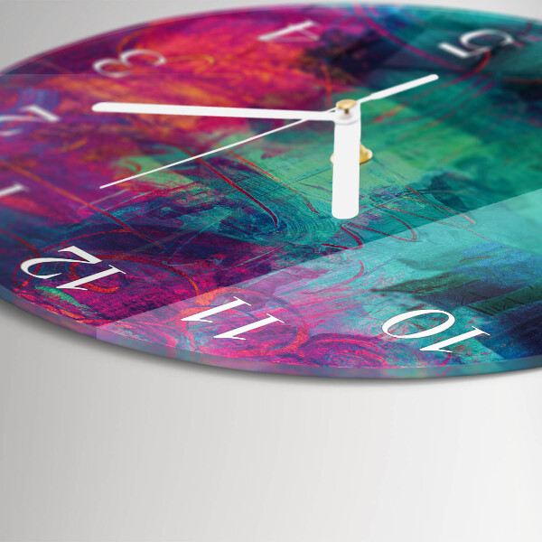 Glas wanduhr Farbenfrohes Gemälde