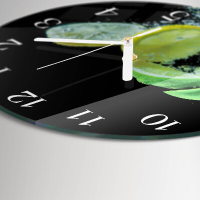 Glas wanduhr Zitrone und Limette