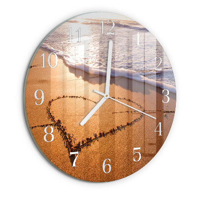 Glas wanduhr Herz des Strandes