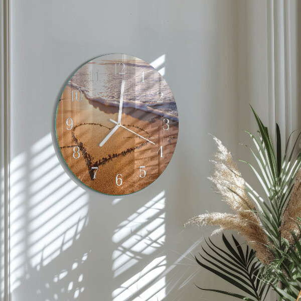 Glas wanduhr Herz des Strandes