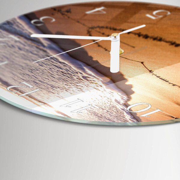 Glas wanduhr Herz des Strandes