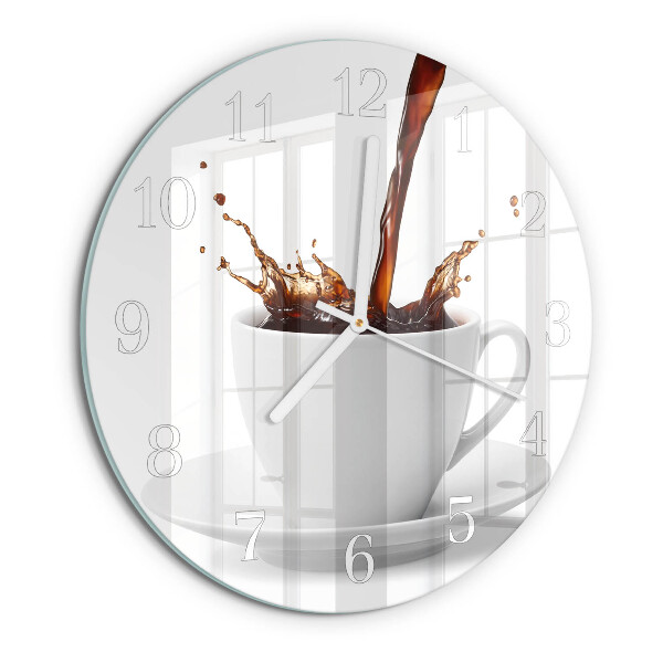 Glas wanduhr Tasse Kaffee