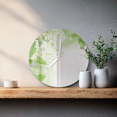 Glas wanduhr Blätter