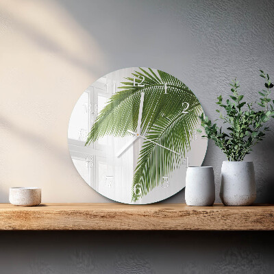 Glas wanduhr Palmenblätter