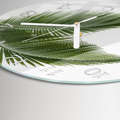 Glas wanduhr Palmenblätter