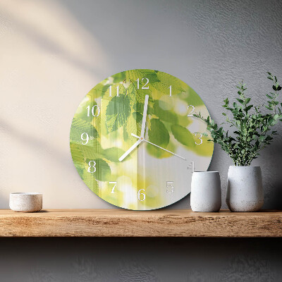 Glas wanduhr Blätter
