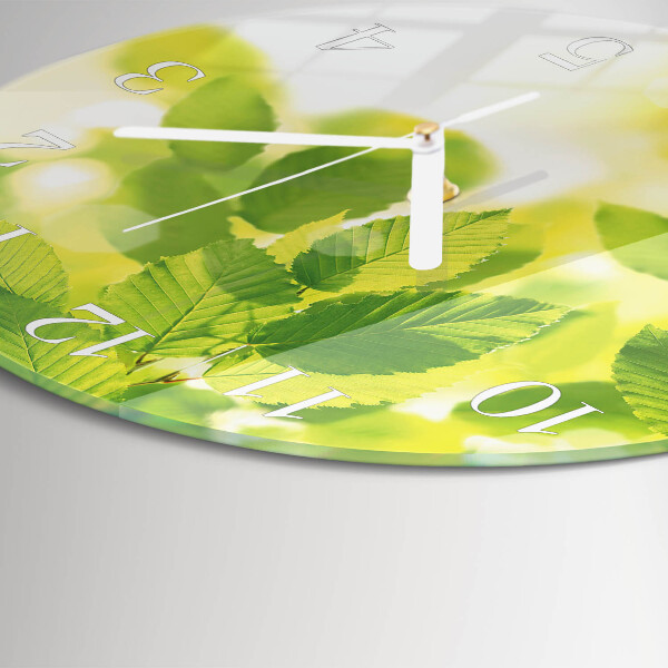 Glas wanduhr Blätter
