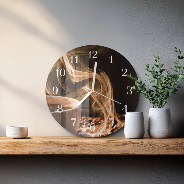 Glas wanduhr Tasse Kaffee