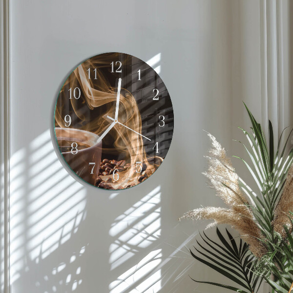 Glas wanduhr Tasse Kaffee