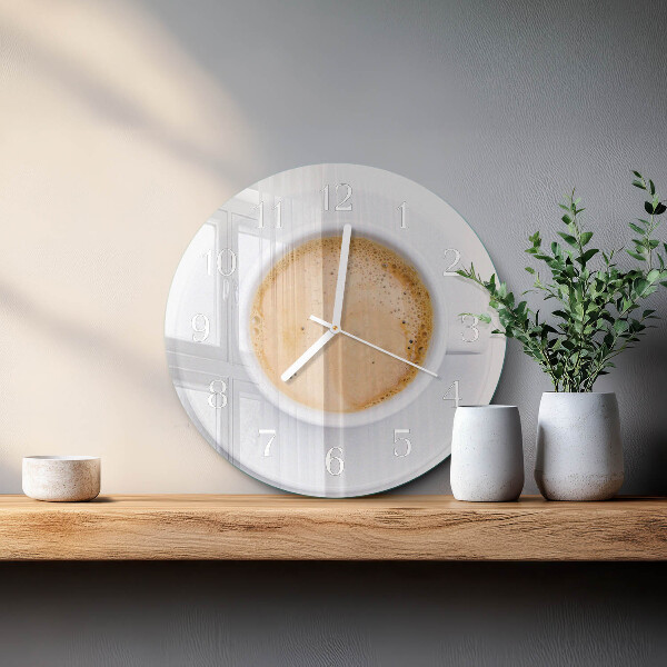 Glas wanduhr Tasse Kaffee