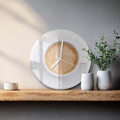 Glas wanduhr Tasse Kaffee