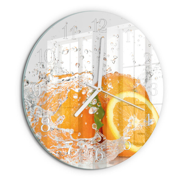 Glas wanduhr Orangen