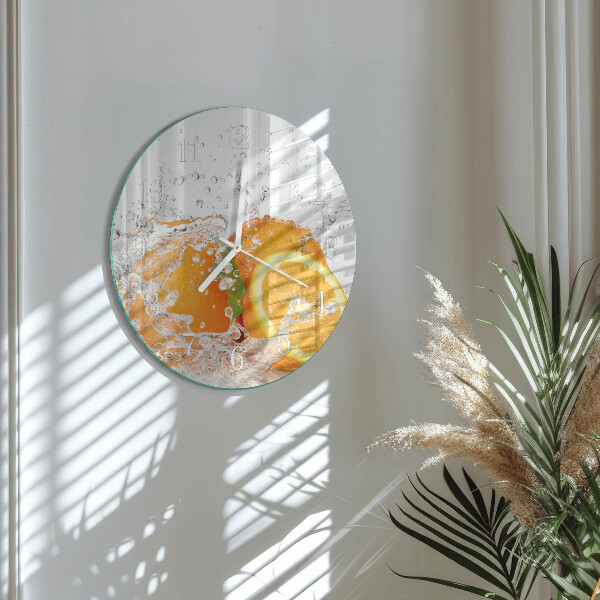 Glas wanduhr Orangen