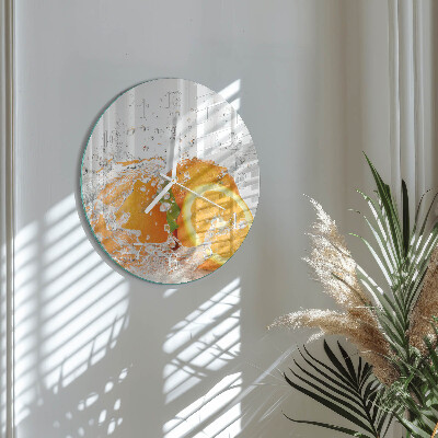 Glas wanduhr Orangen
