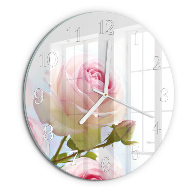 Glas wanduhr Rose