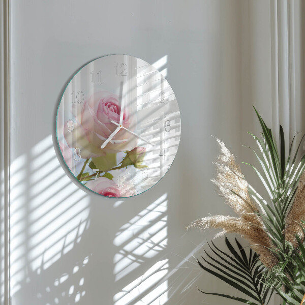 Glas wanduhr Rose