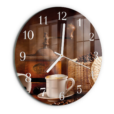 Glas wanduhr Tasse Kaffee