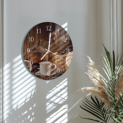 Glas wanduhr Tasse Kaffee