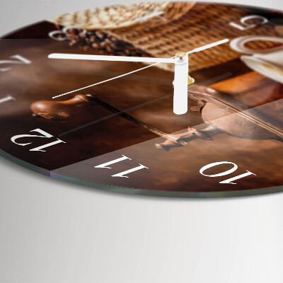 Glas wanduhr Tasse Kaffee