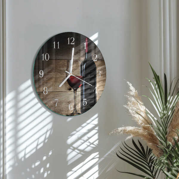 Glas wanduhr Wein