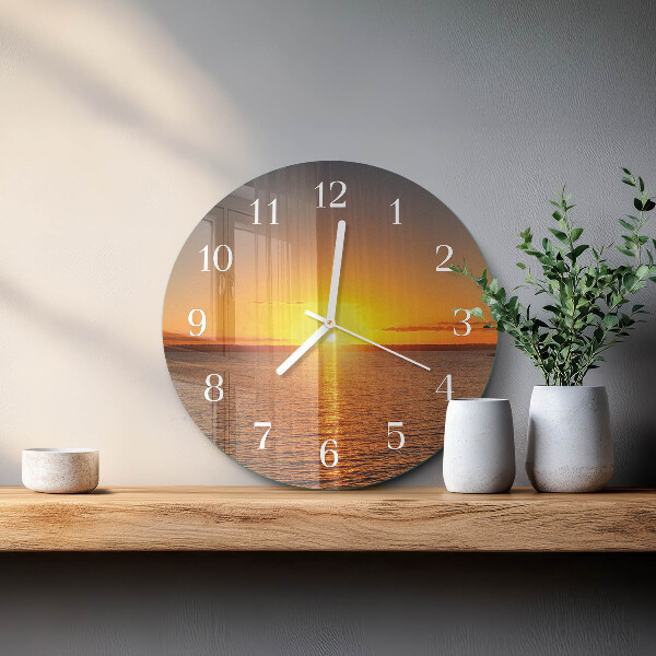 Glas wanduhr Sonnenuntergang