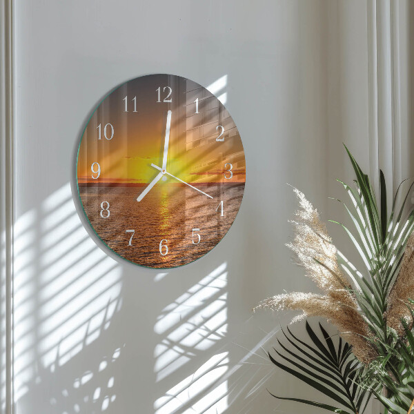 Glas wanduhr Sonnenuntergang