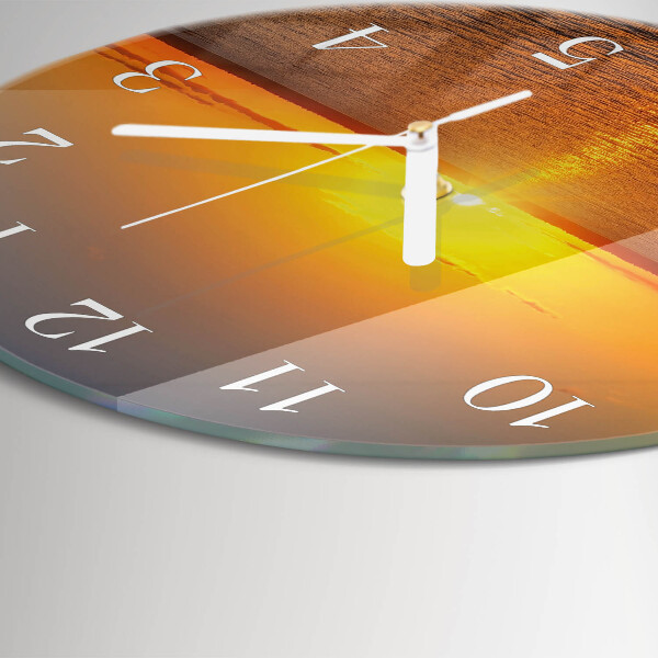 Glas wanduhr Sonnenuntergang