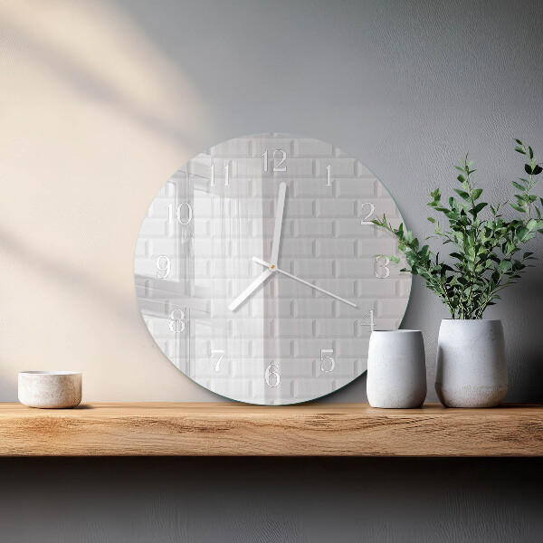 Glas wanduhr Ziegel