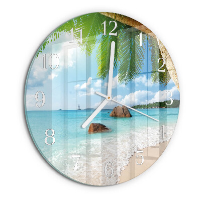 Glas wanduhr Insel
