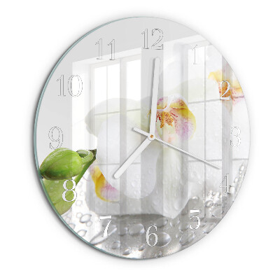 Glas wanduhr Orchidee