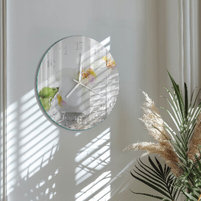 Glas wanduhr Orchidee