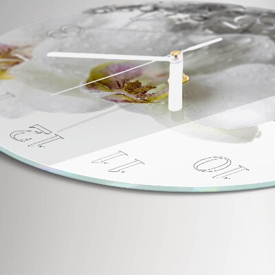 Glas wanduhr Orchidee