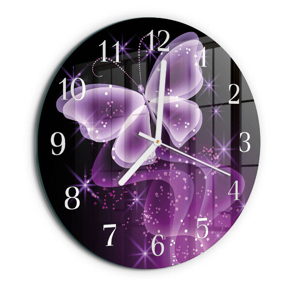 Glas wanduhr Schmetterling