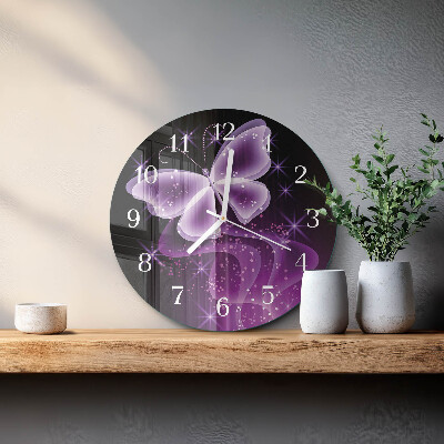 Glas wanduhr Schmetterling