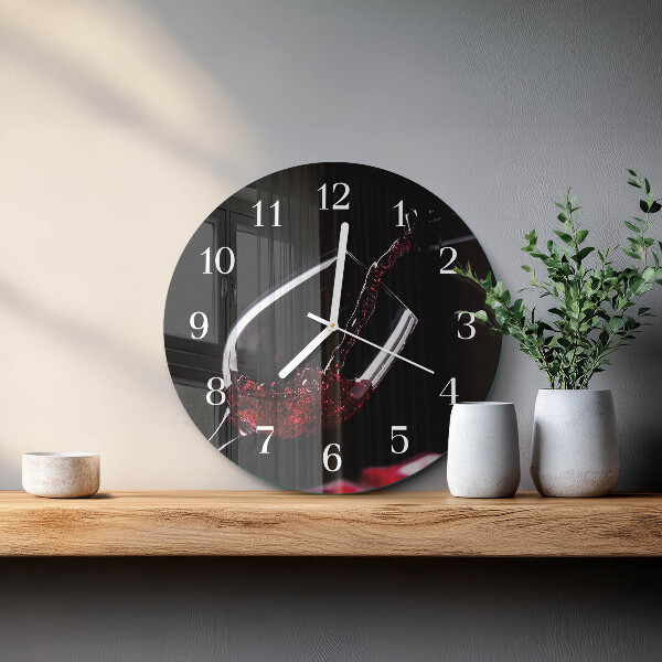 Glas wanduhr Wein